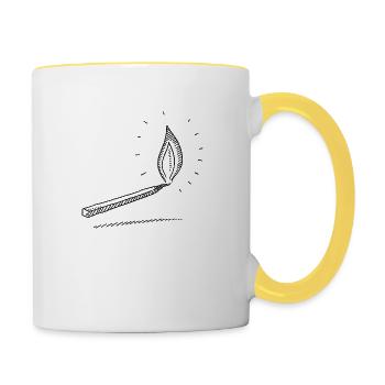 Match Light Fire Symbol - Contrasting Mug - white/yellow - Right