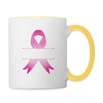 Chemo Krebstherapie Krebs Geschenk - Tasse zweifarbig - Weiß/Gelb - Rechts
