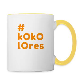 Kokolores, fun, nonsense, # - Contrasting Mug - white/yellow - Right