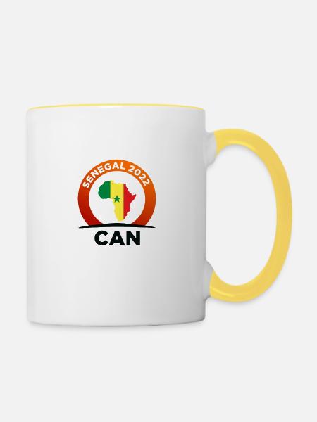 CAN SENEGAL 2022 - Tasse zweifarbig - Weiß/Gelb