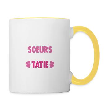 Seules les Meilleures Soeurs sont Promues Tatie - Mug contrasté - blanc/jaune - Droite