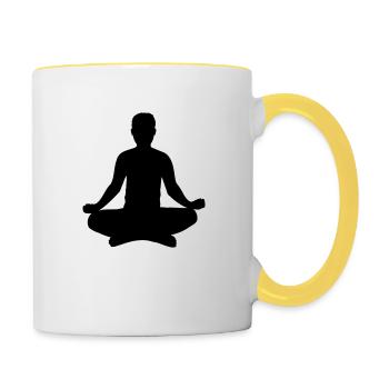 Yoga Position Silhouette - Contrasting Mug - white/yellow - Right