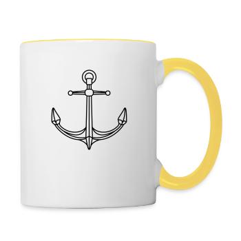 Conception d’ancre de logo - Mug contrasté - blanc/jaune - Droite