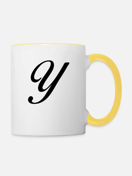 Y - Tasse zweifarbig - Weiß/Gelb