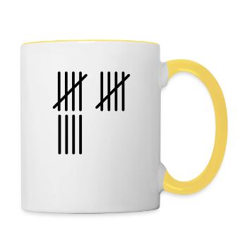 14 Stripes - Tasse zweifarbig - Weiß/Gelb - Rechts