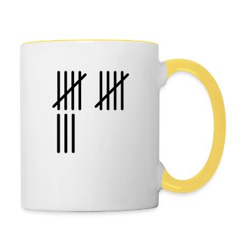 13 Stripes - Tasse zweifarbig - Weiß/Gelb - Rechts