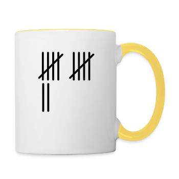 12 Stripes - Tasse zweifarbig - Weiß/Gelb - Rechts