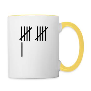 11 Stripes - Tasse zweifarbig - Weiß/Gelb - Rechts