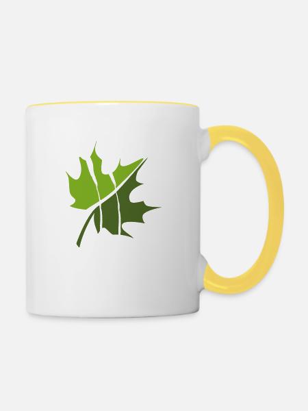 GOWILD Maple Leaf - Tasse zweifarbig - Weiß/Gelb