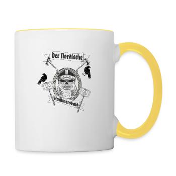 Nordischer Gott der Ungeduld Hammersbald - Tasse zweifarbig - Weiß/Gelb - Rechts