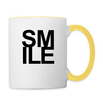 SMILE - Tasse zweifarbig - Weiß/Gelb - Rechts