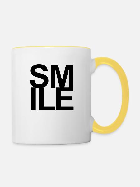 SMILE - Tasse zweifarbig - Weiß/Gelb