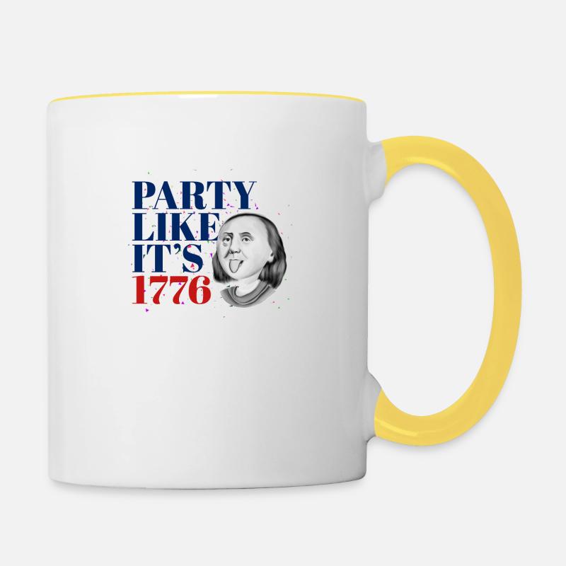 Party Like It's 1776 - Contrasting Mug - white/yellow
