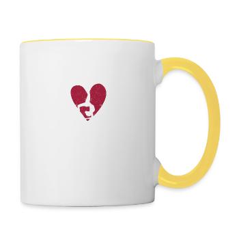 Je suis une mère gymnastique Gymnastes drôles - Mug contrasté - blanc/jaune - Droite