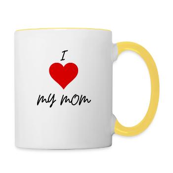 Liebe - Tasse zweifarbig - Weiß/Gelb - Rechts