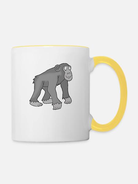 Chimpanse 1 - Tasse zweifarbig - Weiß/Gelb