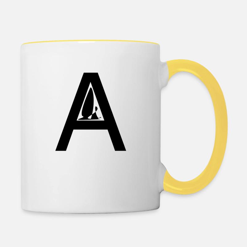 A - Tasse zweifarbig - Weiß/Gelb