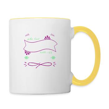 statement gamer hacking code happy hacker sayings - Tasse zweifarbig - Weiß/Gelb - Rechts