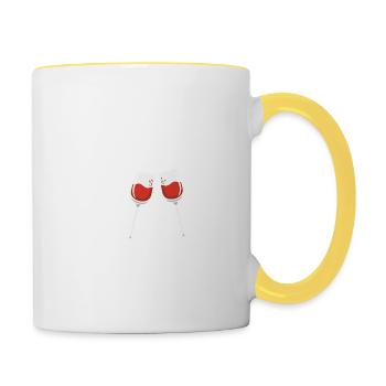 Bitte jemand 9 Wein Wein anrufen - Tasse zweifarbig - Weiß/Gelb - Rechts