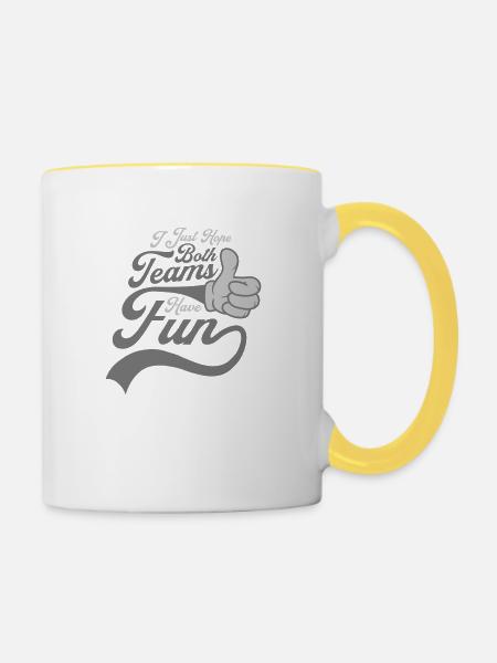 Both Teams Have Fun - Tasse zweifarbig - Weiß/Gelb