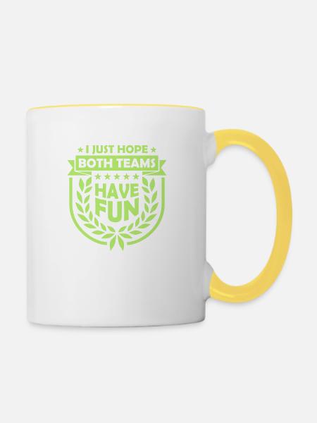 Both Teams Have Fun - Tasse zweifarbig - Weiß/Gelb