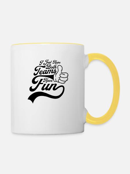 Both Teams Have Fun - Tasse zweifarbig - Weiß/Gelb