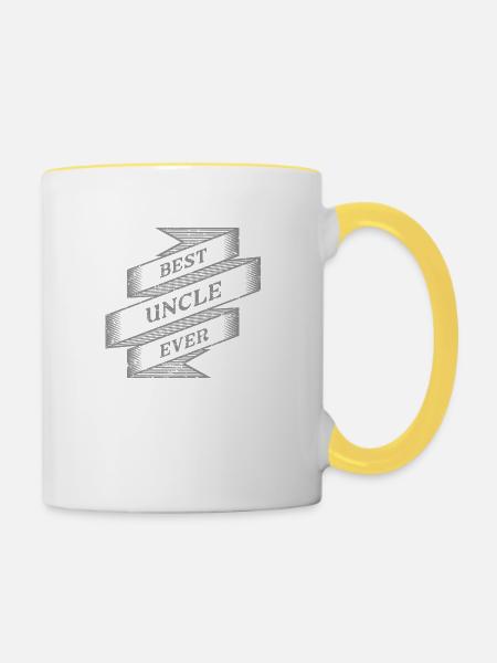 Best Uncle ever - Tasse zweifarbig - Weiß/Gelb