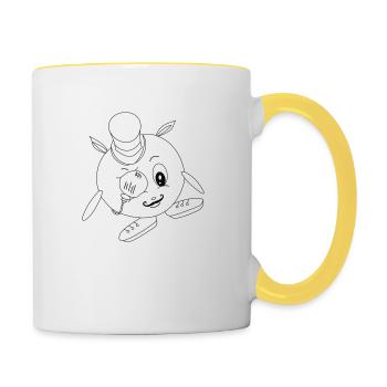 Oncle Louis - Mug contrasté - blanc/jaune - Droite