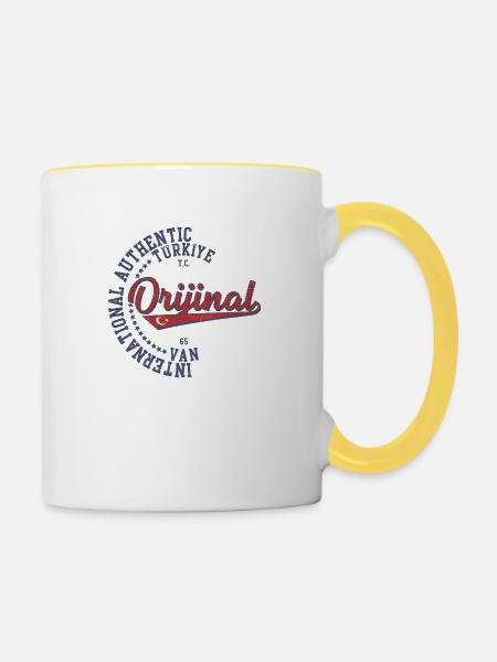 Van - Tasse zweifarbig - Weiß/Gelb