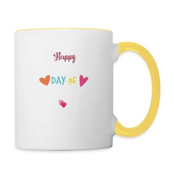 HAPPY FIRST DAY OF SCHOOL - Contrasting Mug - white/yellow - Right