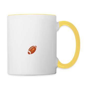 Distributeur officiel de mandales t-shirt rugby - Mug contrasté - blanc/jaune - Droite