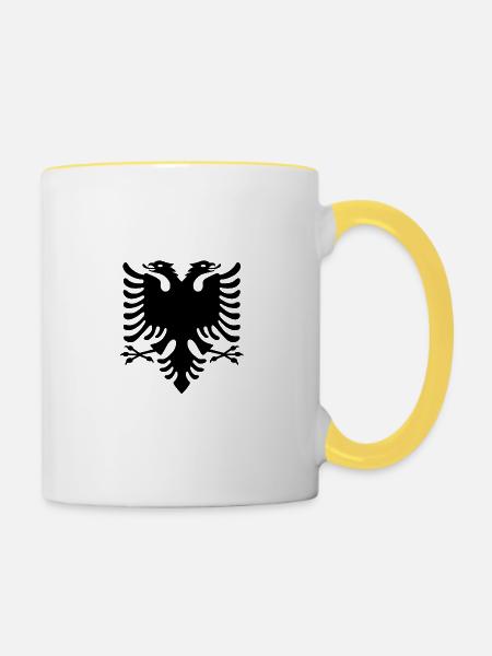 Albanien - Tasse zweifarbig - Weiß/Gelb