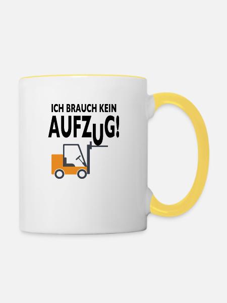 Staplerfahrer Lagerist Gabelstaplerfahrer Stapler - Tasse zweifarbig - Weiß/Gelb