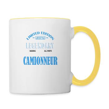 LASTWAGENFAHRER - Tasse zweifarbig - Weiß/Gelb - Rechts