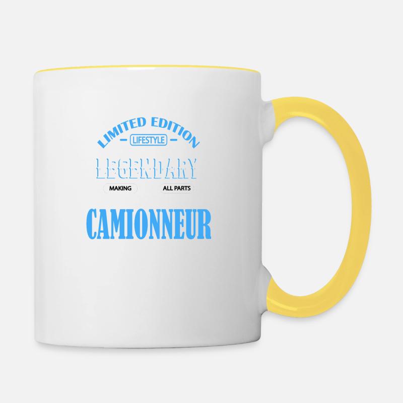CAMIONNEUR - Mug contrasté - blanc/jaune