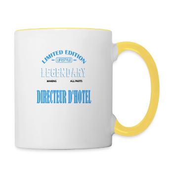 DIRECTEUR D HOTEL BEST-SELLER 🌟🌟 - Mug contrasté - blanc/jaune - Droite