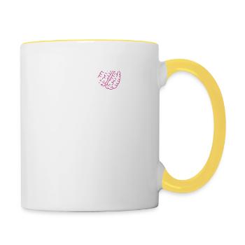 mon cerveau a trop d onglets ouverts - humour b - Mug contrasté - blanc/jaune - Droite