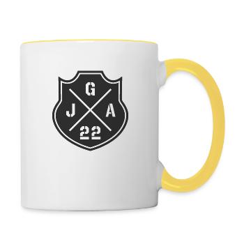 JGA 22 Junggesellenabschied Team Bräutigam - Tasse zweifarbig - Weiß/Gelb - Rechts