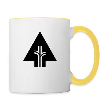 Icon tree in Arrow - Contrasting Mug - white/yellow - Right