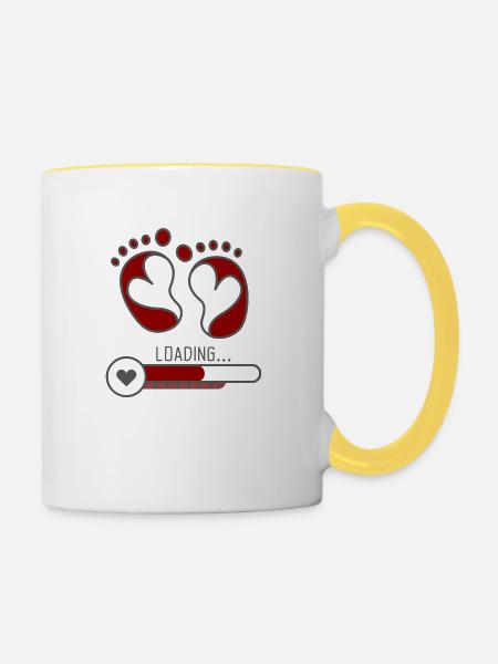 Baby loading - Tasse zweifarbig - Weiß/Gelb