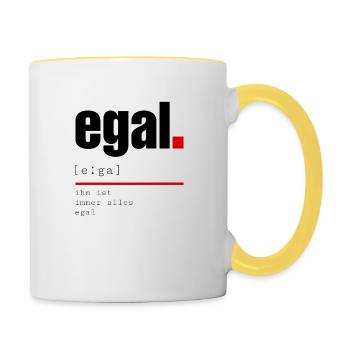 Definition "egal" - Tasse zweifarbig - Weiß/Gelb - Rechts