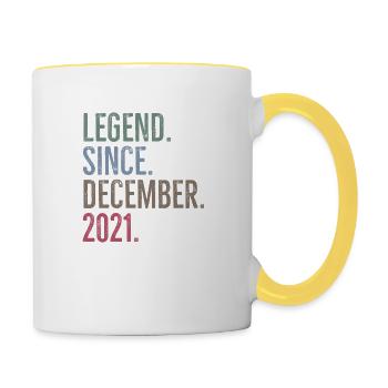 Legende seit Dezember 2021 - Tasse zweifarbig - Weiß/Gelb - Rechts