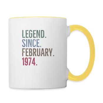 Légende depuis février 1974 - Mug contrasté - blanc/jaune - Droite