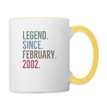Légende depuis février 2002 - Mug contrasté - blanc/jaune - Droite