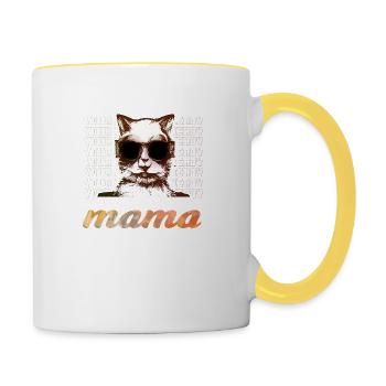 Nerds humoristiques de sports scientifiques joyeux - Mug contrasté - blanc/jaune - Droite