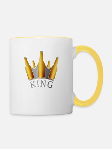 King - Tasse zweifarbig - Weiß/Gelb