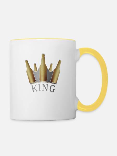 King - Tasse zweifarbig - Weiß/Gelb