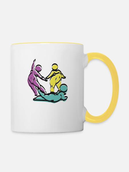 Rubens Mädchen - Tasse zweifarbig - Weiß/Gelb