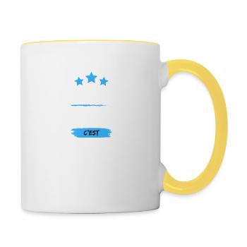 ICI LE PATRON C'EST MOI ! - Mug contrasté - blanc/jaune - Droite