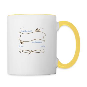 bûcheron dictons sabrina charpentier tshirts - Mug contrasté - blanc/jaune - Droite